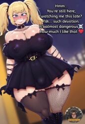 ai_generated ani_(twitter) blonde_hair dialogue friki8otaku gothic_girl grok_(x) huge_breasts lewd music nia_(grok) tagme twintails twitter video
