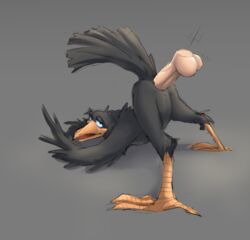 anal anal_sex ass ass_up avian balls beak bird black_feathers corvid crow disembodied_penis duo feathered_wings feathers feral looking_back male open_mouth penetration penis raised_tail secret_of_nimh simple_background spread_legs spreading unknown_artist wings yaoi