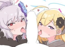 2girl character_request fellatio female nikukabe oral