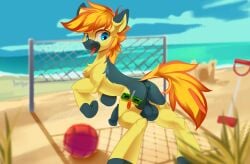 absurd_res animal_genitalia animal_penis anus ball balls beach blush cutie_mark digital_drawing_(artwork) digital_media_(artwork) earth_pony equid equine equine_genitalia equine_penis feral genitals hair hasbro hi_res hooves horse jazzynsfw looking_back male mammal my_little_pony mythological_creature mythological_equine mythology net on_hind_legs open_mouth outside penis pony quadruped sand sand_castle sculpture seaside sky smile solo tail volleyball_(ball) volleyball_net water yaktan