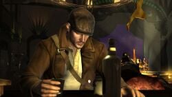 3d alcohol belly_dancer bikini blue_bikini breasts dancing female french_female jewelry male moonlight multiple_boys multiple_girls nazi nazi_uniform pandemic_studios paris piano ponytail screenshot screenshot_edit sean_devlin_(the_saboteur) stage strip_club stripper stripping the_saboteur topless_female video_games vintage vintage_clothing waitress women world_war_2