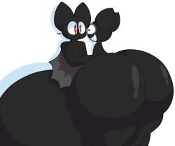 ass bat batt_the_bat big_ass blank_stare cyandrive98 height_difference holding_other platt_the_bat plush wide_hips