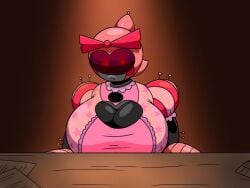 au female freddy_fazbear's_pizzeria_simulator funtime iu_(omegabrawl) looking_at_viewer off omegabrawl red_eyes robot robot_girl scott_cawthon screen_face