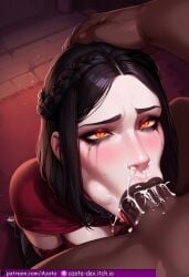 1boy 1girls 2d ahegao_face ai_generated azataai black_lipstick cucked_by_friend cuckold cum_on_nose dark-skinned_male dark_hair dark_penis dawnguard eyeshadow female fucked_from_behind fucked_into_submission fucked_senseless fucked_silly glowing_eyes interspecies makeup male ntr pale-skinned_female passionate penetration_close-up penetration_from_behind penis pov pussy ruined_makeup serana skyrim slit_pupils the_elder_scrolls thrusting_into_pussy vaginal_penetration vampire_girl