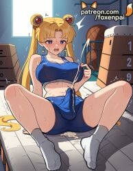 1futa 2025 ai_generated artist_name basketball bike_shorts bishoujo_senshi_sailor_moon blonde_hair blue_eyes breasts breasts breasts bulge bust chest cock cum dick erection foxenpai futanari gym_storeroom hi_res high_quality high_resolution highres legs_apart legs_spread long_hair open_legs patreon patreon_username penis sailor_moon shorts socks solo splayed_legs spread_legs stable_diffusion sweat testicles trembling twintails twitching usagi_tsukino vaulting_horse watermark