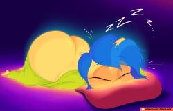 1girls 2025 2d 2d_(artwork) alternate_ass_size alternate_body_type ass ass_cleavage big_ass big_butt blue_eyes blue_hair bottom_heavy butt_crack clothed female female_focus huge_ass huge_butt inside_out joy_(inside_out) jpeg no_underwear pajamas pillow pixar silentjack8 sleeping sleepy solo solo_female spicyjack8 yellow_body zzz