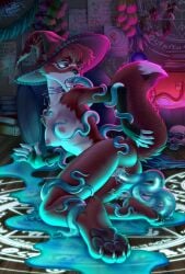 2025 5_fingers accessory anthro artist_name ass barefoot blue_tentacles bodily_fluids bone book breasts building canid canine canis cauldron claws clothing colored colored_fire detailed detailed_background digital_drawing_(artwork) digital_media_(artwork) digital_painting_(artwork) feet female fingers fire fireplace food foot_focus fox fruit full-length_portrait fungus fur genital_fluids genitals hair hat headgear headwear hi_res house inside interior_background liquid magic magic_circle magic_user mammal multicolored_body multicolored_fur mushroom nipples note notebook_paper_background nude old_squatter open_mouth oral oral_penetration painting_(artwork) pawpads paws penetration pepper_(fruit) pink_fire plant portrait potion pussy red_body sex shaded signature skull skull_head solo spell spellcasting tail tentacle tentacle_in_mouth tentacle_penetration tentacle_sex text three-quarter_portrait toes tongue vaginal_penetration vulva white_body witch witch_hat