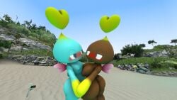 100acrew 1boy 1girls 2025 anthro blush breasts chao_(sonic) cheese_the_chao chocola_the_chao female floating flying hugging male sega sfm sonic_(series) sonic_the_hedgehog_(series) source_filmmaker