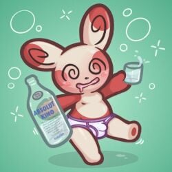 alcohol anthro arnkleblarn belly beverage blush blush_lines bodily_fluids bottle briefs bubble bulge clothing container cup dizzy dizzy_eyes drinking_glass drooling drunk drunk_bubble featureless_chest featureless_feet featureless_hands feet fur generation_3_pokemon glass glass_container glass_cup glistening glistening_body hi_res holding_object losing_balance male mammal markings mostly_nude multicolored_body multicolored_fur nintendo pokemon pokemon_(species) polka_dots red_body red_face red_fur saliva simple_background slightly_chubby slightly_chubby_male smile solo spinda spiral spiral_eyes spots spotted_body substance_intoxication tan_body tan_fur tipsy underwear