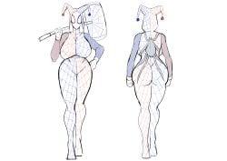 amalgamation big_ass big_breasts breasts dc dc_comics female female_only full_body_suit harley_quinn hoodie marvel marvel_comics original_character spider-gwen superheroine thick_thighs venomarts00 zstorys22