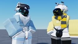 2boys 3d balls baseplate bulge femboy flaccid furry gay male no_pants penis protogen roblox robloxian sweater tagme thighhighs weedcatrr34
