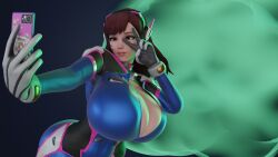 3d 3d_(artwork) big_ass big_breasts blender cleavage d.va huge_breasts overwatch overwatch_2 selfie