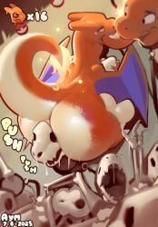 2025 ass aymbord big_butt bone charizard digestion fatal_vore feral generation_1_pokemon group nintendo oral_vore orange_body overweight pokemon pokemon_(species) rear_view skull text vore wings