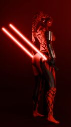 1girls 3d alien ass big_ass br_lewd_guy breasts darth_talon female lightsaber nipples red_skin solo star_wars twi’lek