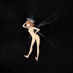 animated ass atlus barefoot blue_eyes breasts completely_nude edit edited edited_official_artwork fairy fairy_wings female flying gallica hand_on_own_hip helmet metaphor:_refantazio mini_person minigirl navel nude nude_filter orange_hair pointy_ears ryusentzumi short_hair small_breasts solo sprite_edit swept_bangs ugoira vagina wings