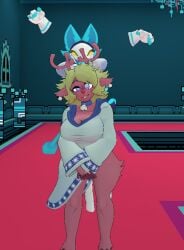 boobs_out breasts cryptiacurves deltarune deltarune_chapter_2 futanari garry's_mod garry's_mod noelle_(deltarune) noelle_holiday sneaky suprised tasque_manager_(cryptiacurves) tasque_manager_(deltarune)