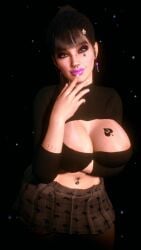 1girls 3d 4k arm_tattoo big_breasts bimbo black_background black_hair blacked breasts breasts_bigger_than_head chromatic_aberration crashbanditkut ear_piercing earrings eyelashes female female_focus hair hairclip heterochromia hi_res high_resolution highres leg_tattoo light-skinned_female light_skin lips lolipop long_eyelashes looking_at_viewer medium_hair multicolored_eyes navel navel_piercing no_background nose_bridge_piercing nose_piercing original original_character piercing pink_lipstick ponytail qos qos_tattoo queen_of_spades queen_of_spades_symbol queen_of_spades_tattoo septum_piercing shirt skirt solo spade_tattoo tattoo tattoo_under_eye tattoos virt-a-mate virtamate