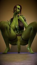 1futa 1girls 3d 4k areolae armor big_lips big_penis bra brown_hair chromatic_aberration crashbanditkut eyebrow_piercing eyebrows eyeshadow fat_lips feet female female_focus fit fit_female fit_futa flaccid flaccid_penis futanari green_skin hair hi_res high_resolution highres huge_cock intersex legs lip_piercing lips looking_at_viewer medium_hair muscular muscular_female muscular_futa nail_polish nails navel nose_piercing orc orc_female original original_character penis piercing purple_eyes solo squatting sweat sweatdrop sweating tattoo tattoos thick thick_thighs veiny_penis virt-a-mate virtamate wet wet_skin