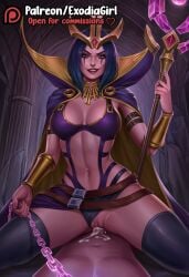 1boy 1girls ai_generated balls balls_deep breasts clothed clothing cowgirl_position cum cum_in_pussy cum_inside dominant_female english_text erection exodia_girl female female_on_top femdom humiliation larger_female league_of_legends leblanc male naked pov pov_eye_contact pov_male pussy riot_games sex smaller_male smile smirk struggling submissive_male taller_girl vagina vaginal_penetration watermark