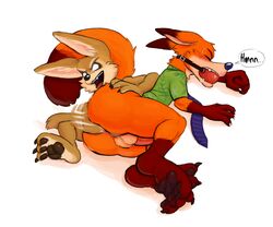 2boys anal anal_fisting anthro ball_gag balls canine clothing disney duo fennec finnick fisting fox gag gay hicanyoumooforme male male_only mammal nick_wilde penis yaoi zootopia