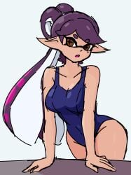 1girls beauty_mark big_breasts callie_(splatoon) crystallizedboo female_only idol inkling long_hair looking_at_viewer mole_under_eye nintendo pencil_sketch purple_hair school_swimsuit solo solo_female splatoon splatoon_(series) squid_sisters swimsuit tagme tagme_(artist) tentacle_hair thin_waist unusual_pupils wide_hips
