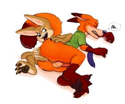 2boys anal anal_fisting anthro balls canine clothing disney duo fennec finnick fisting fox gay hicanyoumooforme male male_only mammal nick_wilde penis yaoi zootopia