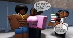2boys1girl female male meme nerd nonalterna roblox robloxian