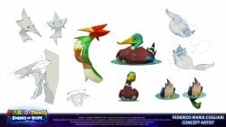 16:9 2022 4k absurd_res adobe_photoshop_(artwork) ambiguous_feral ambiguous_gender anas anatid anseriform anus artist_name avian beady_eyes beak bird black_eyes black_tail brown_body brown_feathers brown_wings closed_beak colored copyright_symbol dabbling_duck digital_drawing_(artwork) digital_media_(artwork) directional_arrow diving duck duo english_description english_text feathered_wings feathers featureless_feet federico_maria_cugliari feet feral folded_wings green_body green_feathers green_head green_tail grey_wings hair hi_res light lighting male male_feral mallard mario_plus_rabbids_sparks_of_hope markings motion_lines nintendo official_art partially_submerged pecking picid plant red_hair shaded striped_markings striped_tail stripes symbol tail tail_markings text tree two_tone_tail ubisoft water white_body white_feathers white_stripes white_tail widescreen wings woodpecker x_anus year yellow_beak