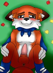 anus ass blush canine cape clothing flower footwear fox gloves lucky_swiftail male mammal penis plant presenting presenting_hindquarters shoes super_lucky's_tale wildwolfproduction