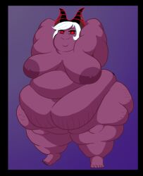 1girls bbw belly cookie_run dark_enchantress_cookie female obese obese_female overweight_female purple_skin red_eyes roxas617 white_hair