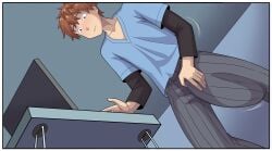 1boy arabatos big_penis bulge_through_clothing huge_cock kanojo_okarishimasu kinoshita_kazuya