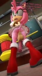 3d 3d_(artwork) 3d_model amy_rose anus ass balls big_balls big_penis dickgirl furry going_commando hammer horsecock luckystarexe musk_clouds no_panties precum sega sonic_(series)