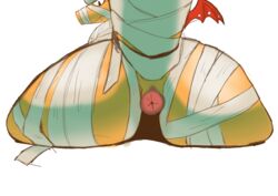 2017 alfa_quinto_(artist) anus ass big_butt claws clothing dragon hi_res male male_only mummy_dragon_(character) reptile scalie solo video_games wonder_boy wonder_boy:_the_dragon's_trap