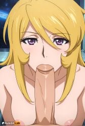 1boy 1boy1girl 1girls ai_generated artist_name blonde_hair blowjob breasts collarbone completely_nude fellatio female hair_between_eyes hi_res long_hair looking_at_viewer medium_breasts nipples nude oral partial_male patreon_logo patreon_username penis pov purple_eyes rule34lab solo_focus space space_battleship_yamato space_battleship_yamato_2199 straight uncensored yuki_mori