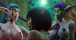 2025 3d ambiguous_gender blood_elf elf elf_ears futanari glowing_eyes intersex meloriss night_elf night_elf_demon_hunter pointed_ears world_of_warcraft