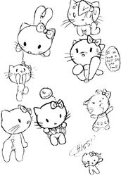 1girls anthro bcs buttercup_saiyan clothed clothing cute dialogue dress_lift english_dialogue english_text feline female female_only furry hello_kitty hello_kitty_(character) hello_kitty_(series) kitty_white legs_up looking_back monochrome nude presenting presenting_hindquarters pussy rear_view sanrio short_tail smooth_skin solo solo_female text vagina white_background