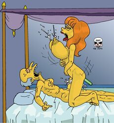 anal breasts color cowgirl_position female human insertion male mindy_simmons montgomery_burns nipples nude penis sex straight tagme the_fear the_simpsons