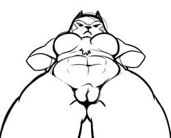 abs anthro armello breasts canine duo female first_person_view fur hands_on_hips imminent_rape looking_at_viewer looking_down magna_(armello) male male_pov mammal muscular nude pussy samurilou_(artist) scowl simple_background solo standing straight thick_thighs unseen_character video_games voluptuous white_background wide_hips wolf