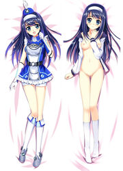 blue_hair breasts dakimakura_design futaba_aoi nipples pussy thigh_gap uncensored vividred_operation