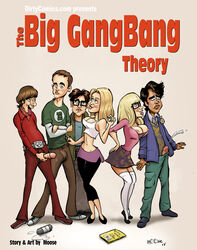 bernadette_rostenkowski-wolowitz black_eyes black_hair blonde_hair blue_eyes breasts brown_hair bulge cleavage clothed cum cumshot glasses green_lantern howard_wolowitz leonard_hofstadter midriff moose_(artist) nipples penis penny_hofstadter rajesh_koothrappali sheldon_cooper skirt the_big_bang_theory thighhighs tongue tongue_out