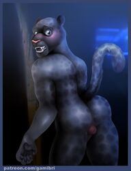 1boy anthro ass balls blush disney feline gamibri jaguar male male_only mammal nude penis perineum renato_manchas solo zootopia