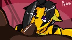 animated feline fellatio female humanoid invalid_tag male mammal oral original original_character parfait_(plaga) penis pixel_art plaga sex straight tiger