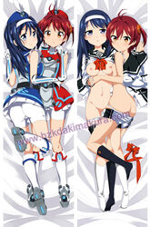 2girls ass blue_hair breasts butt_crack dakimakura_design futaba_aoi isshiki_akane multiple_girls nipples nude pussy red_hair small_breasts thigh_gap uncensored vividred_operation