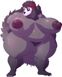 2017 alpha_channel big_breasts breasts fangs female flower glowing glowing_eyes huge_breasts hyper hyper_breasts impaledwolf monster nipples overweight plant pubes rose scp-1471 scp_foundation skull solo standing thick_thighs