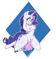 2017 anthro anthrofied breasts clitoris cumtube cutie_mark dildo equine female friendship_is_magic hair horn horse mammal matzzacre my_little_pony nipples nude penetration pony purple_hair pussy rarity_(mlp) sex_toy simple_background solo straight_hair unicorn vaginal_penetration