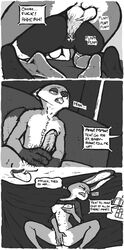 all_fours anthro bad_id bad_tumblr_id black_and_white breasts canine clothing comic computer cum dialogue disney doggy_style female fingering_pussy fox from_behind_position judy_hopps lagomorph laptop luraiokun male mammal masturbation medium_breasts nick_wilde nude penis pussy pussy_juice rabbit sex year_request zootopia