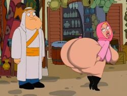 american_dad big_breasts bimbo bimbo_body bimbo_lips bimbofication bimbofied blonde_female croc338 francine_smith giant_breasts high_heel_boots high_heels hijab hyper_ass looking_back milf pink_lips pink_lipstick presenting_hindquarters stan_smith tagme tongue_piercing ugly_female