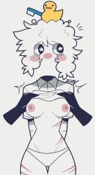 1girls bra_lift breasts bubble_(fundamental_paper_education) claw_marks disembodied_hands fundamental_paper_education nipples panties zvyy