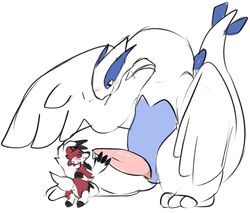 anus blush canine erection female hexeix larger_male legendary_pokemon lugia lycanroc male mammal midnight_lycanroc nintendo paws penis pokemon pokemon_(species) pussy size_difference smaller_female straight video_games