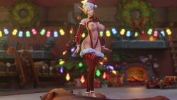 1girls 3d big_breasts blizzard_entertainment blonde_hair blood_elf christmas female female_only light-skinned_female light_skin morilymory nipple_piercing nipple_rings nude original_character pinup ribbon santa_hat sarisia_sunfeast solo thick_thighs thighhighs voluptuous voluptuous_female warcraft wide_hips winter_veil world_of_warcraft